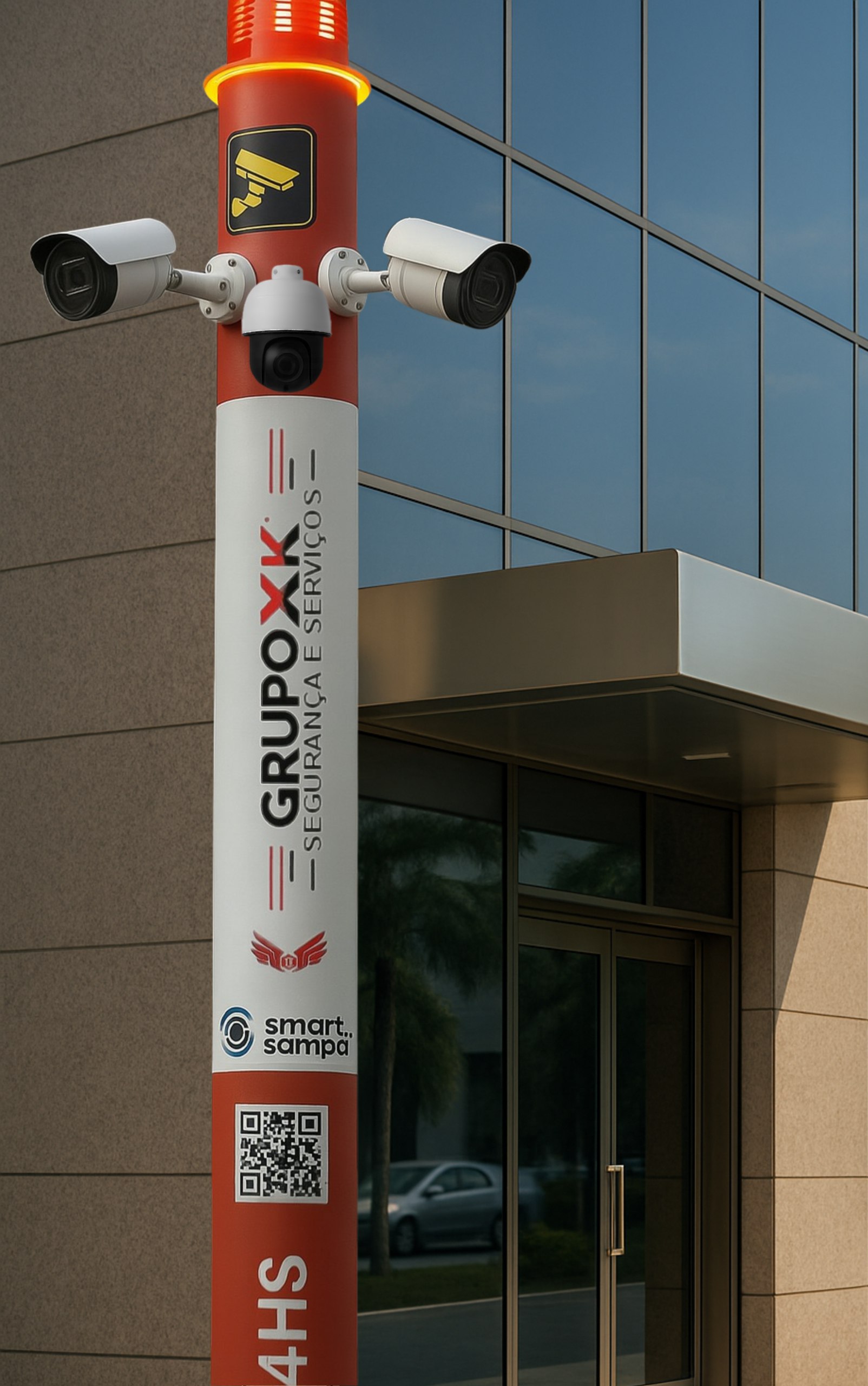 Poste de Monitoramento do Grupo XK instalado em via pública